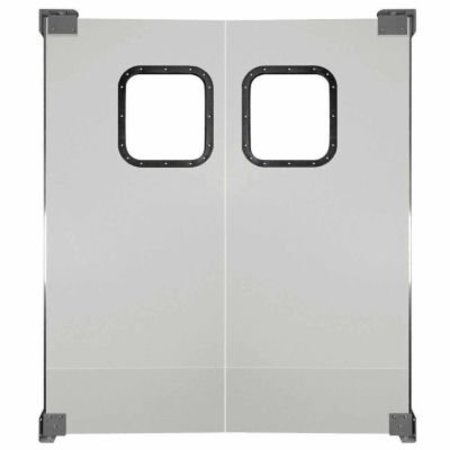 CHASE INDUSTRIES,. Chase Doors Light to Medium Duty Service Door Double Panel Gray 4' x 8' 4896NWD-MG